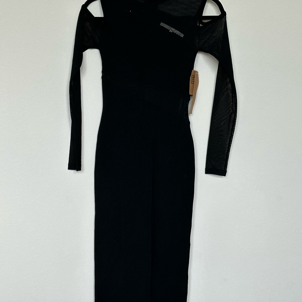 RACHEL Rachel Roy Black Peek-a-Boo, Long Sleeve Midi Dress‎ Size XS